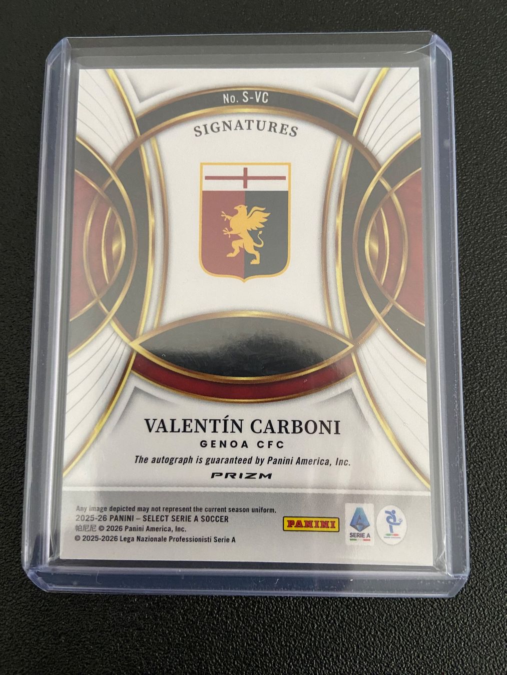 Panini Carte collezionabili: Valentin Carboni Auto Panini Select Serie A 25/26 – Usato da Dagmersellen venduto da dav_b656 1