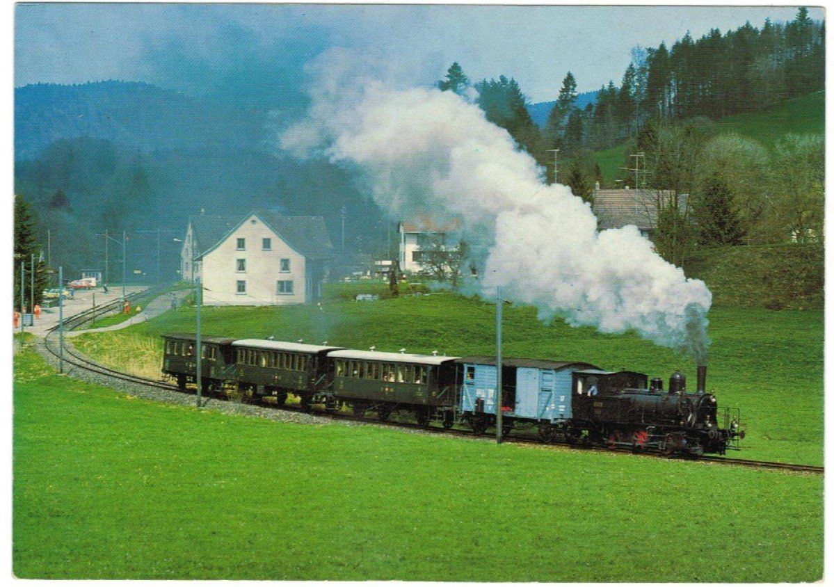 Cartoline postali: AK DVZO Dampfzug ob Neuthal – Usato da Zürich venduto da Tolima194