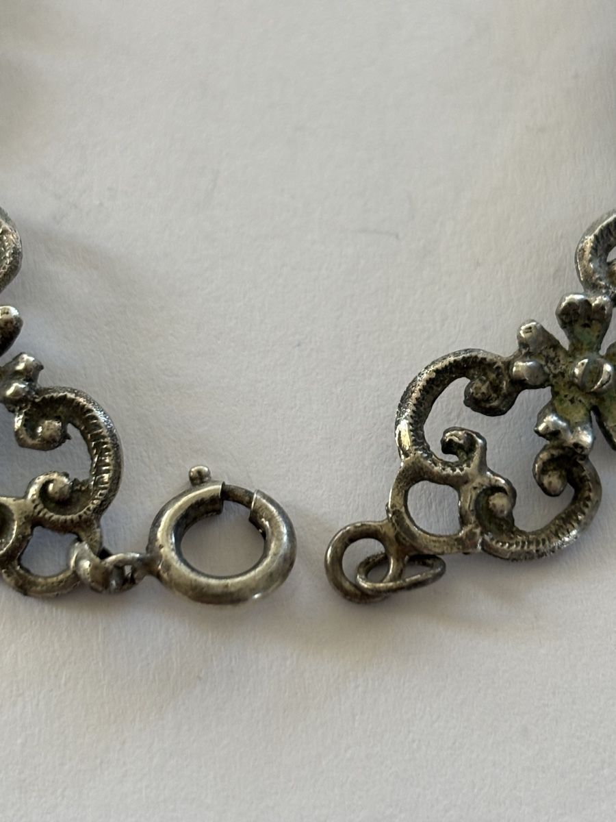 Bracciali & Braccialetti: Armband Blumenmuster Silber 835 alt verziert – Usato da Langnau am Albis venduto da flusspflege 3