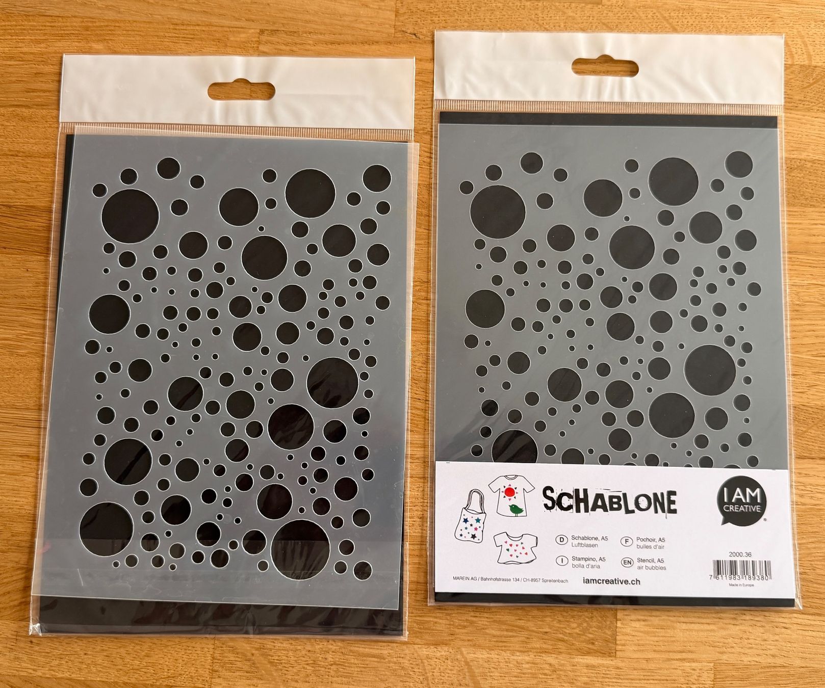 Sciablone: Basteln - Schablone Luftblasen - A5 I AM CREATIVE – Usato da Winterthur venduto da Secondhand-Family