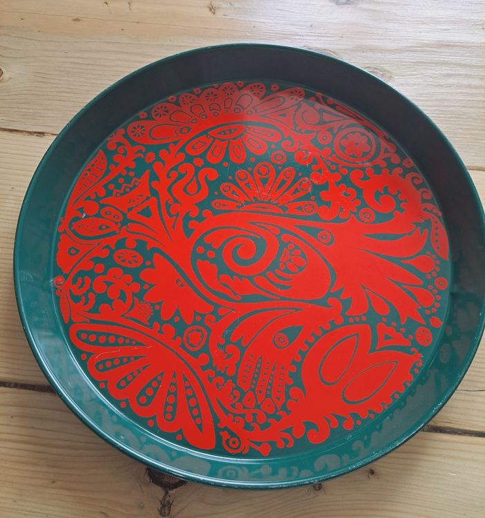 PLATEAU DE SERVICE Mélamine Années 70 St Michael Vintage Fleurs Kaki EUR 28,00 - FR