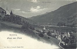 Gruss   aus   Truns  -  Marienberg  mit  Piz  Mundaun
