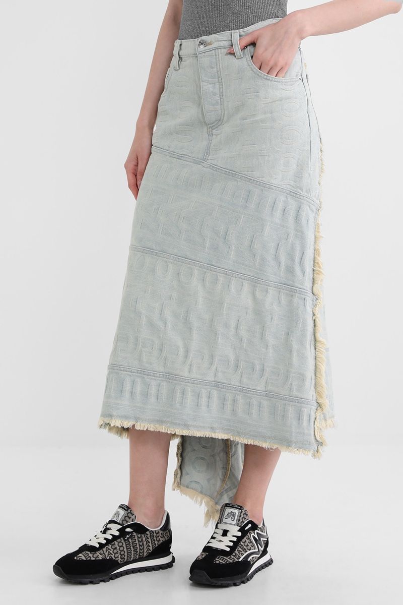 Marc Jacobs Gonne: NWT!! Marc Jacobs The Monogram Denim Skirt – Nuovo e nell'imballaggio originale da Spreitenbach venduto da Wa-C789