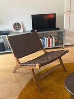 Sessel aus Teakholz und Leder