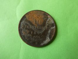 Italien 1867 H, 10 Centesimi