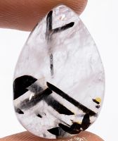 Cabochon L-2291 – Schwarzer Rutilquarz 22X14X5mm – 15 Karat