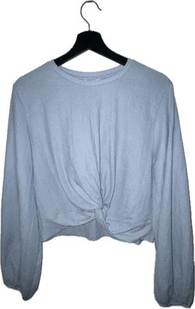 Hellblaues Langarmshirt mit Knoten - Grösse XL Marke Monki
