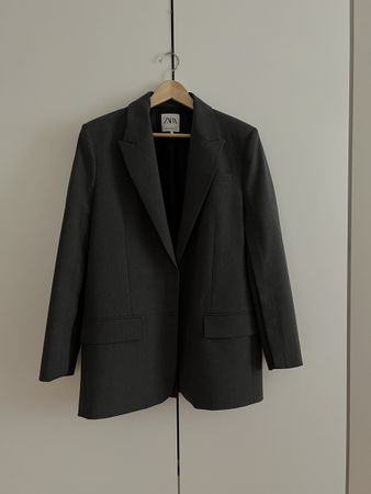 Zara Blazer, dunkelgrau, oversized