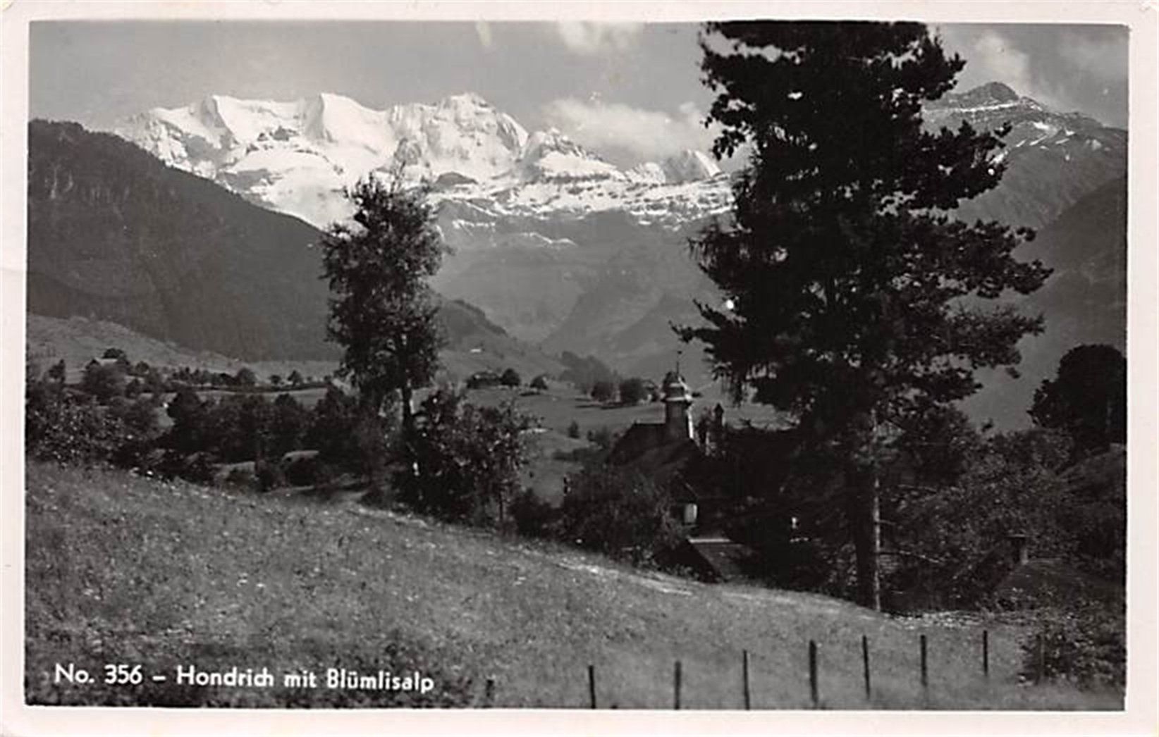 Cartoline postali: Hondrich mit Blümlisalp – Usato da Ottikon b.Kemptth. venduto da Neptun1974