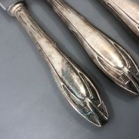 3 Dessertmesser versilbert Art Deco Zwilling