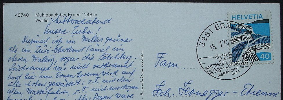 Cartes postales: MÜHLEBACH bei Ernen – D'occasion à Jona par philajona 1