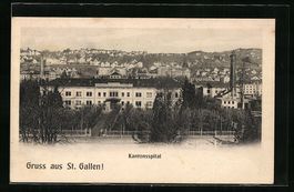 St. Gallen, Kantonsspital mit Ortsblick 