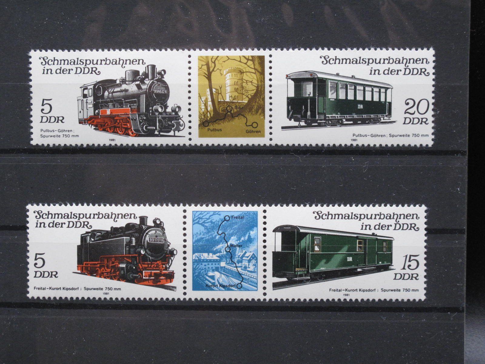 Tutti i francobolli: DDR 1981 Schmalspurbahnen II ** – Usato da Wil SG venduto da fva01