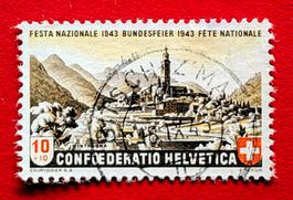PRO PATRIA 20 VOLLSTEMPEL BITSCH - Z'MATT WALLIS VALAIS 1943