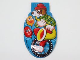 Grosser Vintage Knackfrosch Zirkus Hund made in Japan