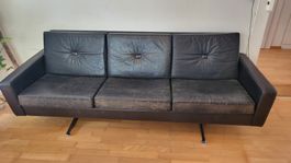 Leder Sofa Klassiker, schwarz, gebraucht