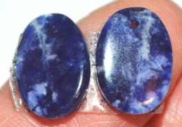 Cabochon Set gelocht L-6817 – 1 Paar Sodalith – je ca. 15x11