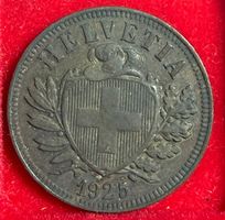 Schweizer 2 Rappen Münze 1925 Helvetia gebraucht