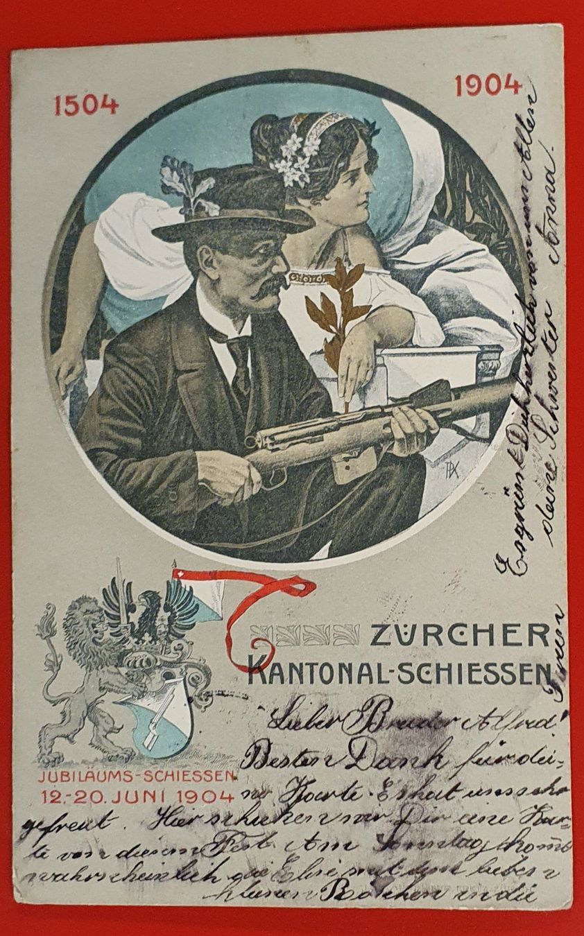 Cartoline postali: Zürcher Kantonal-Schiessen 1904 – Usato da Kreuzlingen venduto da Rschweiz1