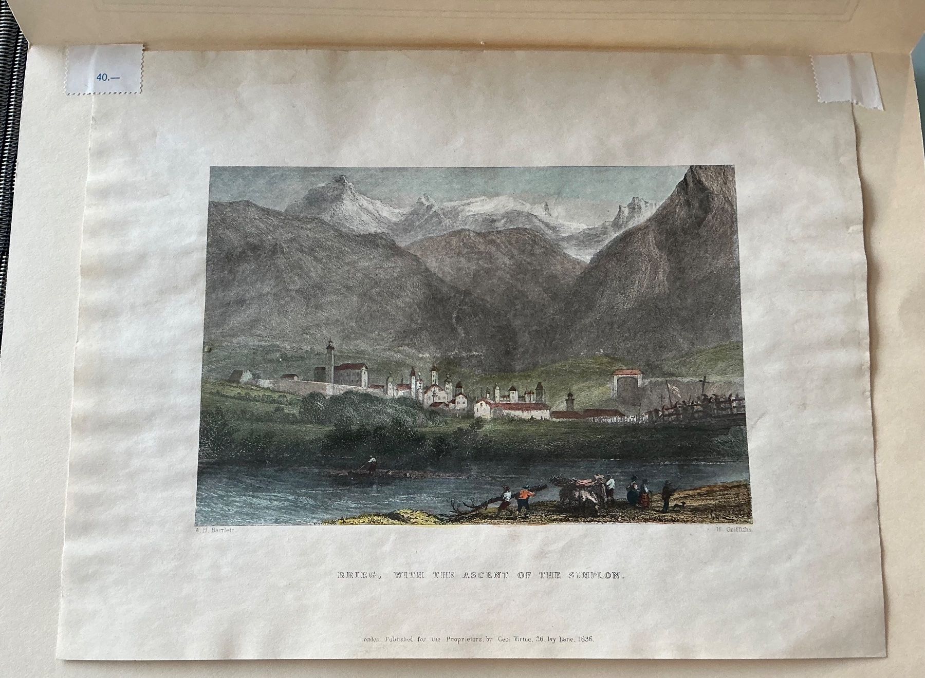Grafica & Litografie: Brieg Alte Lithographie mitSimplonpass – Usato da Crans-Montana venduto da plainemorte 1