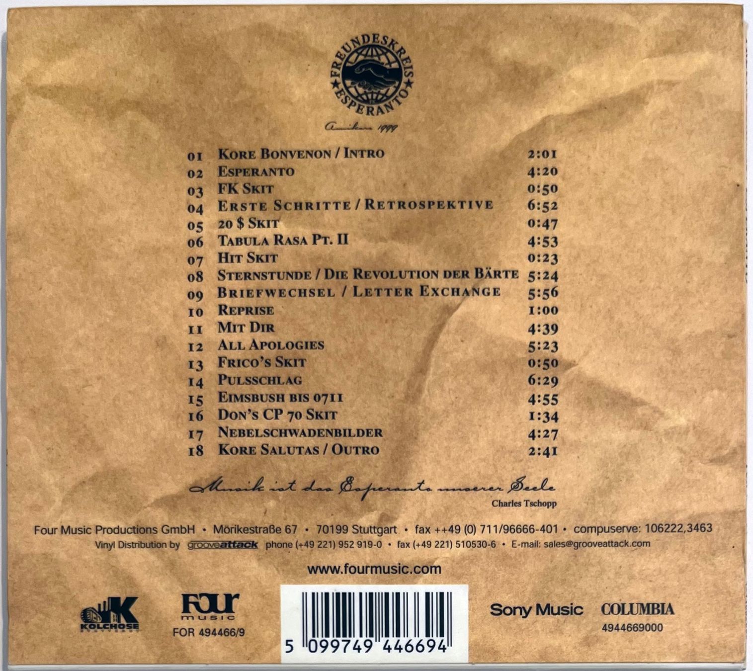 CDs: Freundeskreis – Esperanto – Gebraucht aus Martigny von jereq 1