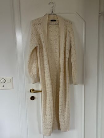 langer wollmantel, off white, gr. 34, kaum getragen