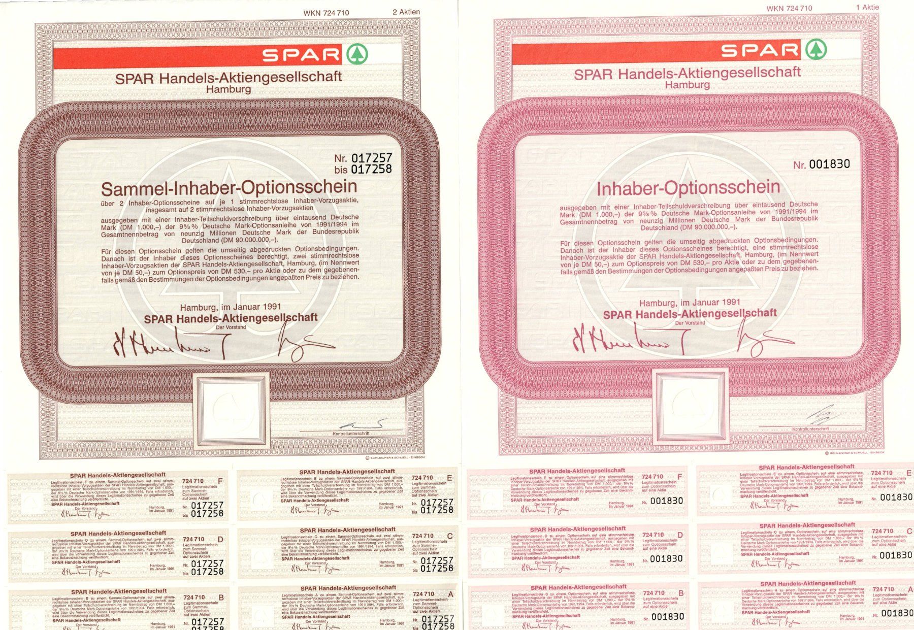 Documenti: SPAR Handels-AG - Lot: 2 Stück – Usato da Ittigen venduto da hiwepa