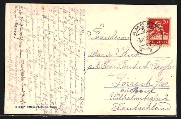 Cartoline postali: AK Amden, Ortspartie mit Strassen, 1928 – Usato da Berlin venduto da bartko-reher 1