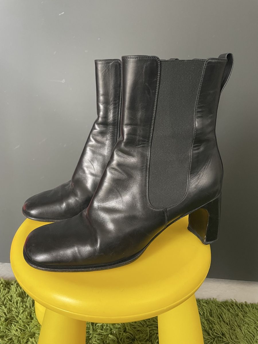 Gucci Damenschuhe: GUCCI Black Leather Ankle Boots - Size 41 – Gebraucht aus sonvico von Ptequila