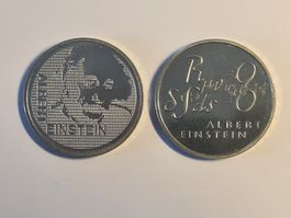 Set 2x 5chf Münze 1979 Albert Einstein Portrait und Formel