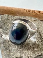 Silberring 800+MP & schwarzem Onyx Cabochon- Vintage Design