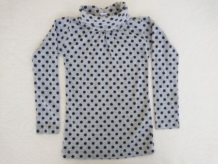 Baby Girl Langarmshirt mit Rollkragen Gr. 92 Grau gepunktet