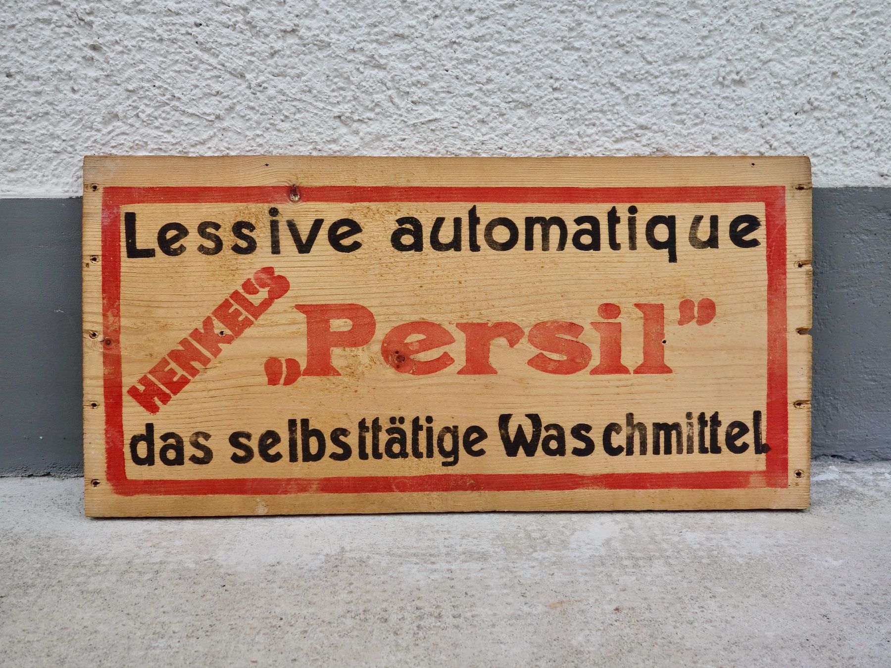 Casse di trasporto: Front alte Holzkiste HENKEL'S PERSIL – Usato da Kerzers venduto da bottlesandboxes