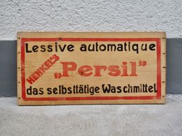 Front alte Holzkiste HENKEL'S PERSIL