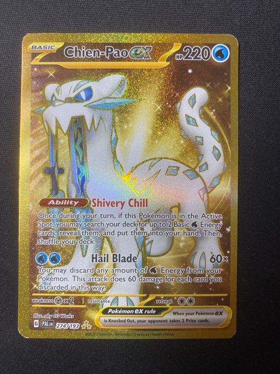 Pokemon Chien Pao Ex 274/193 - Gold Secret Rare Karte Paldea Evolved