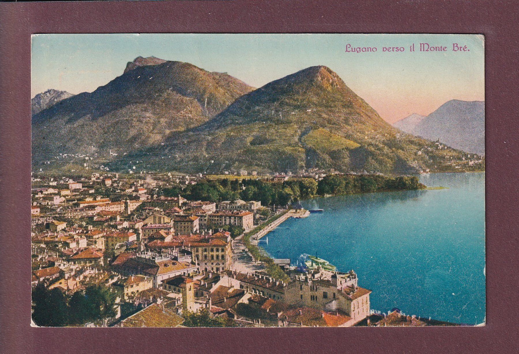 Cartoline postali: LUGANO verso il Monte Brè - 1925 – Usato da Pully venduto da nicecards