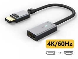 🎯 NEU 4K@60Hz DISPLAYPORT ZU HDMI ADAPTER - 4K DP ZU HDMI