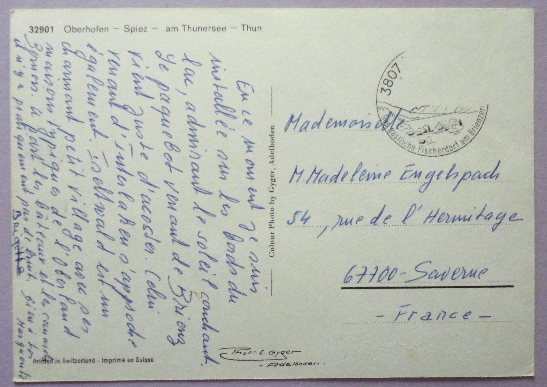 Cartoline postali: Thunersee – Difettoso da Fétigny venduto da Billy2miny 1