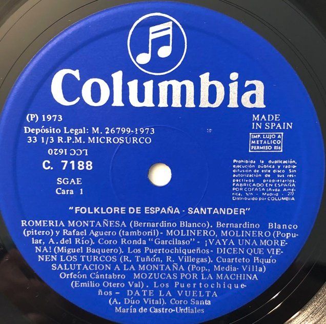 Schallplatten: Folklore de España - Santander (LP, 1973) – Gebraucht aus Grüningen von azulmarron 2