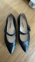 Paul Green Ballerinas Schwarz Grösse 38.5 Leder mit Riemchen