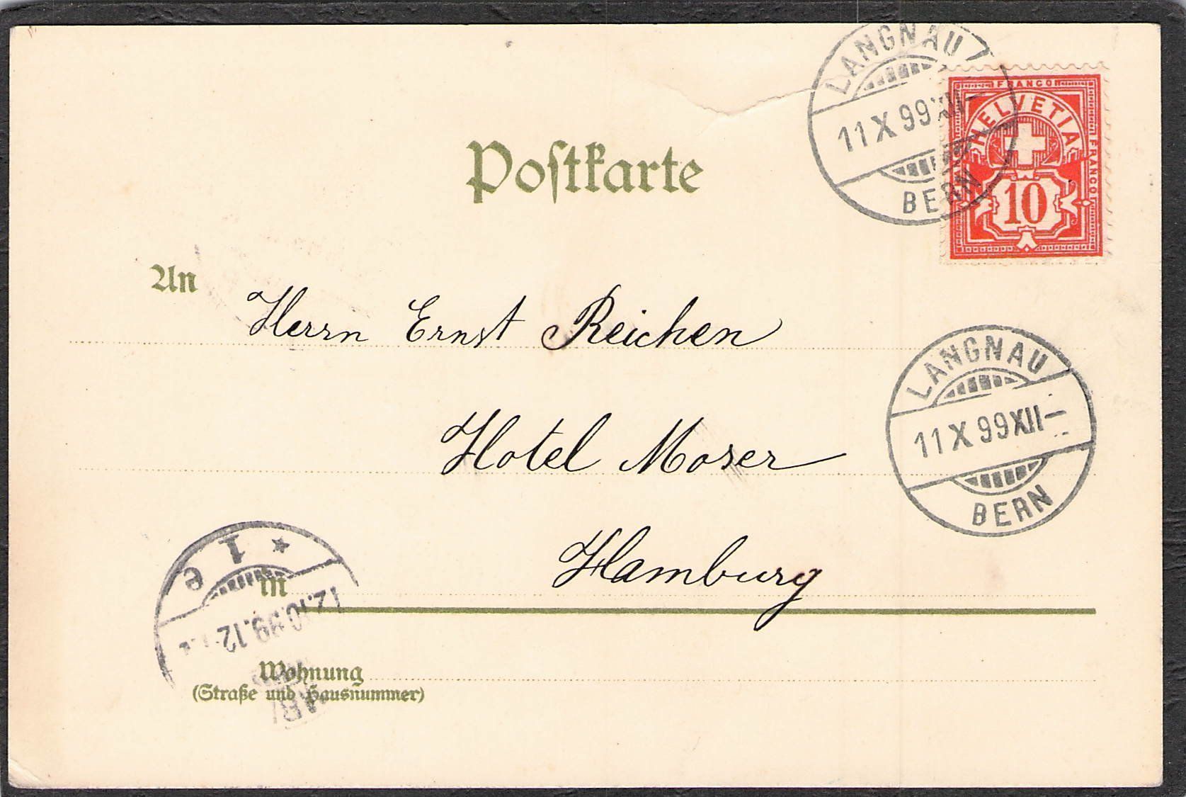 Cartoline postali: ^Lithografie Langnau BE , 1899 – Usato da Reichenburg venduto da Pipo-67 1