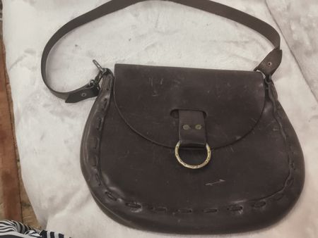Umhängetasche Leder braun Damen Vintage (A41)