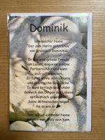 Personalisierte Namenskarte "Dominik" 😄 Neu!