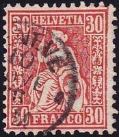 1862, Sitzende Helvetia Nr. 33, von GENEVE, fehlerfrei.