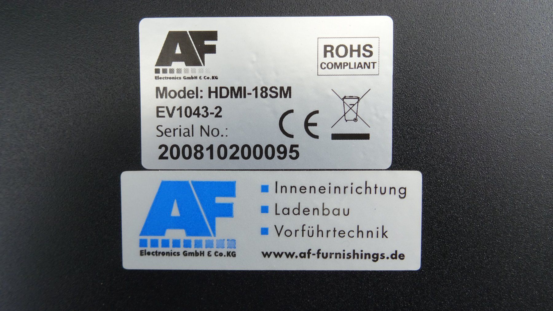 Convertitori: AF HDMI splitter HDMI-18SM 1 Eingang / 8 Ausgänge – Usato da Riedholz venduto da Leo.L 3