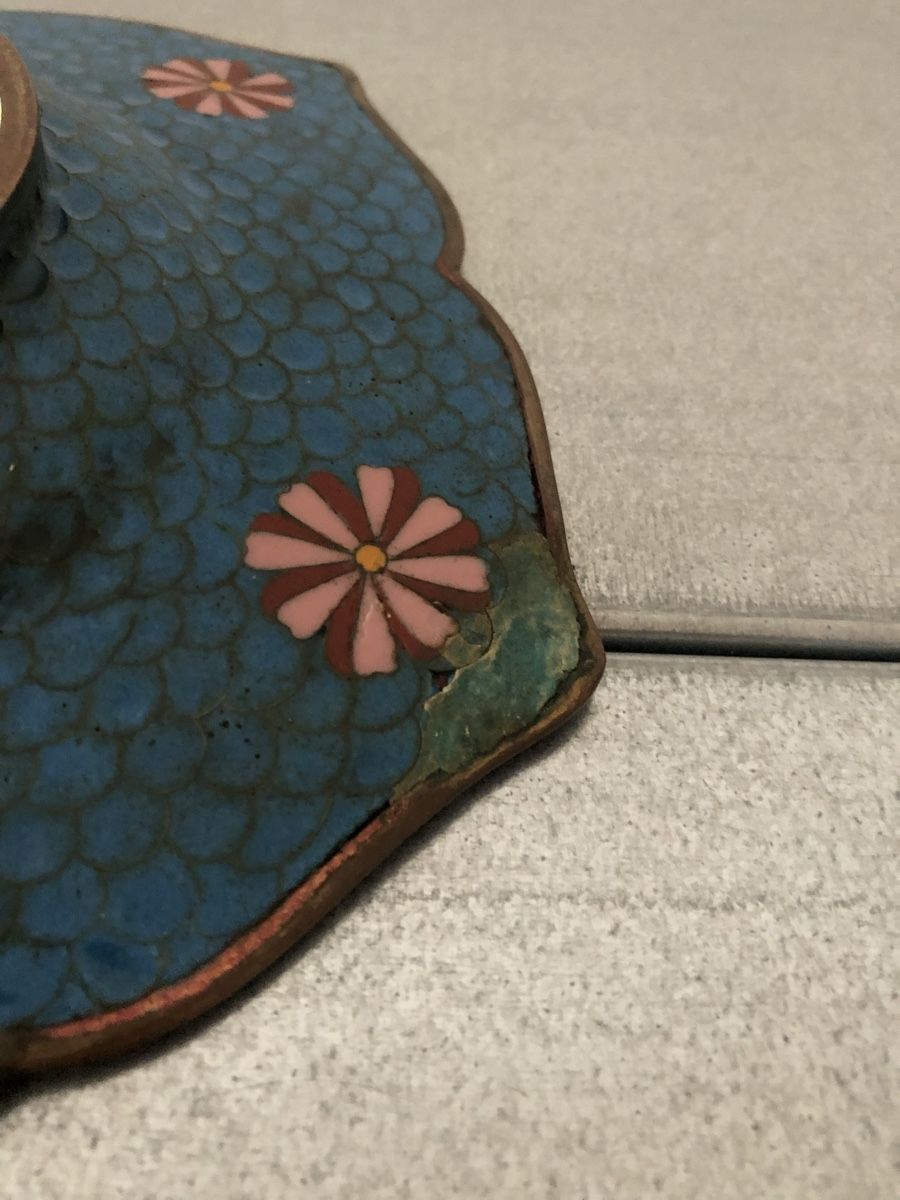 Piatti: Antiker japanischer Cloisonné-Emaille-Teller – Usato da Basel venduto da Amechan. 6
