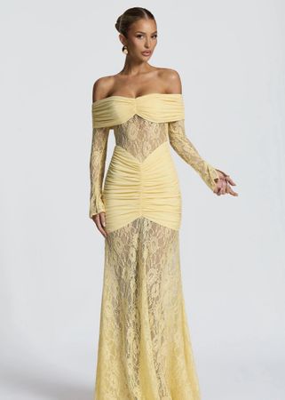 Gelbes Spitzenkleid in Grösse S mit Etikett!