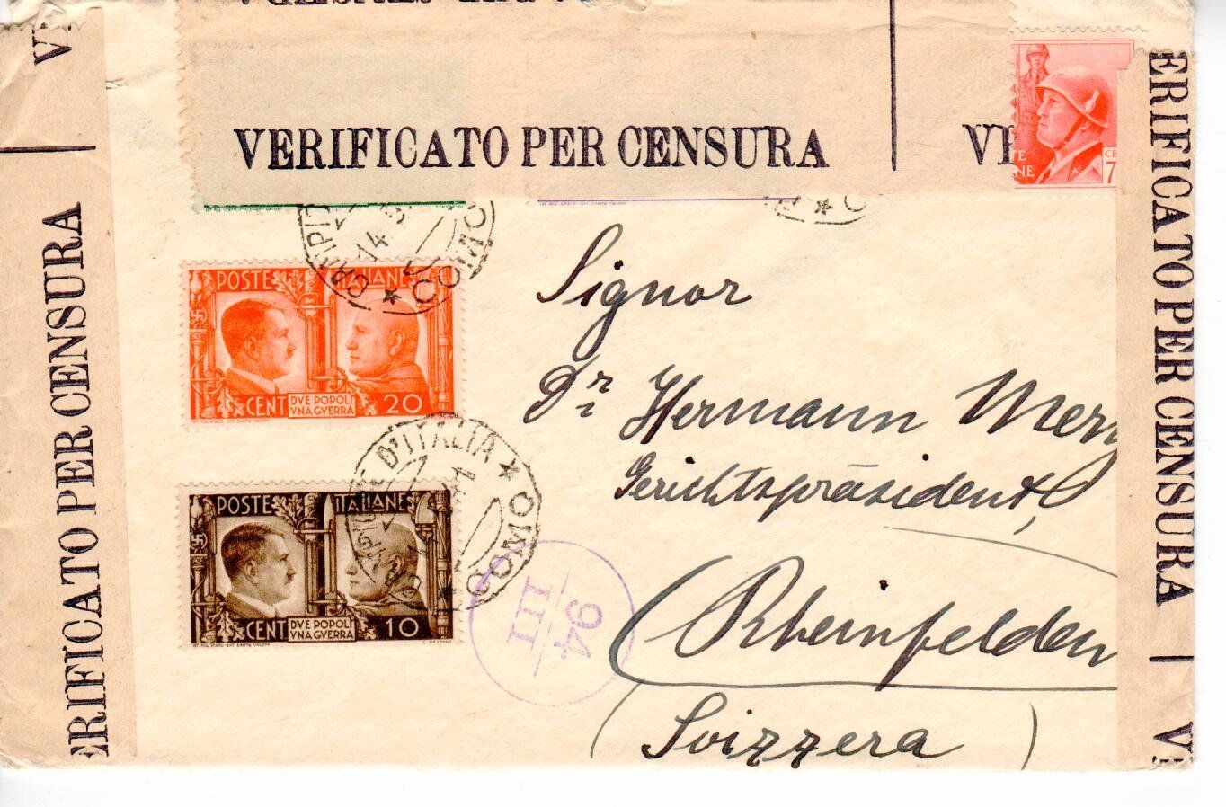 Tutti i francobolli: Brief, Italien Zensur – Usato da Wolhusen venduto da Curver9
