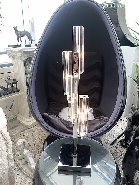 Lampade: Rare Wofi Vintage Design Lampe Chrom/Glas – Usato da Rothrist venduto da Oddymanliane