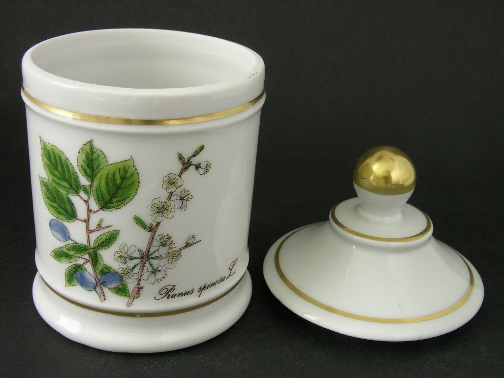 Tutte le decorazioni: Dose mit Deckel handbemalt - Prunus spinosa L. - Langenthal – Nuovo (secondo la descrizione) da Zürich venduto da LodgE-21 1